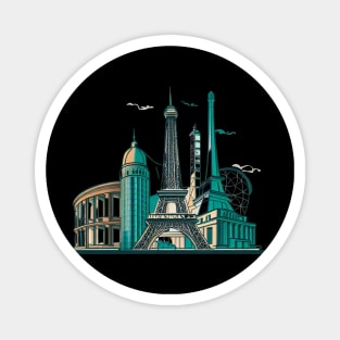 Designs that depict iconic and beautiful buildings from various parts of the world, such as the Eiffel tower, the Taj Mahal, the Colosseum or the Tower of Pisa Magnet